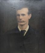 English School c.1900, oil on canvas, Portrait of a gentleman, 60 x 50cm