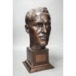 Teddy Palmer bronze bust, 'The Withyshaw Wonder', 1948. 42cm