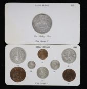 A George V specimen set of nine coins, 1932, fourth coinage, comprising Crown, (S4036), cleaned