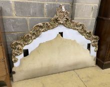 An acanthus carved and stripped bed headboard, width 150cm