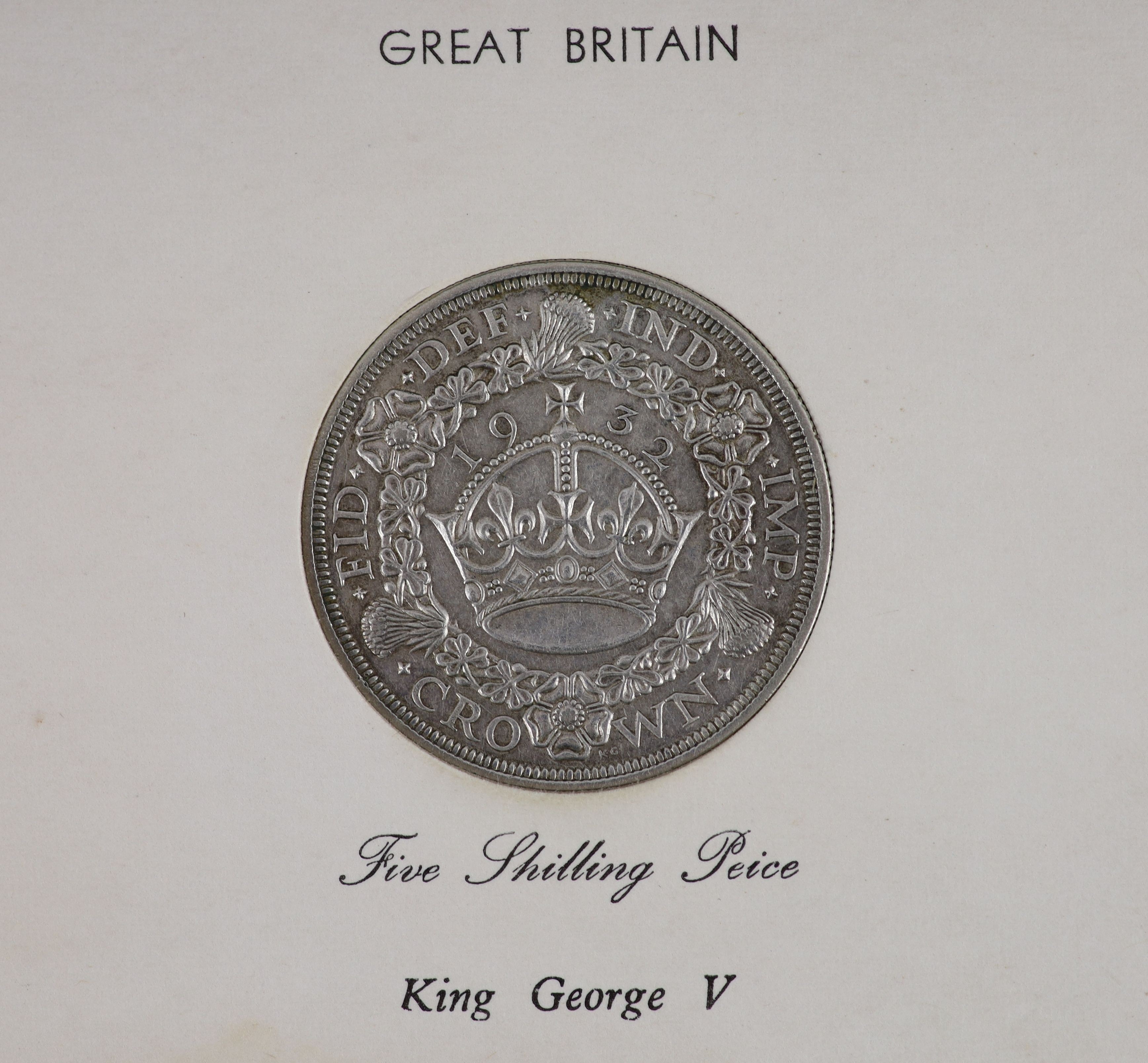 A George V specimen set of nine coins, 1932, fourth coinage, comprising Crown, (S4036), cleaned - Image 2 of 6