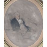 Victorian School, watercolour, Portrait of Robert Mason (1808-1885), oval, 40 x 32cm