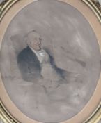 Victorian School, watercolour, Portrait of Robert Mason (1808-1885), oval, 40 x 32cm