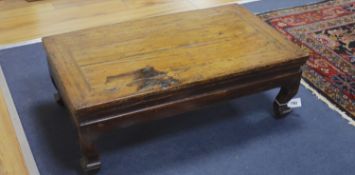 A 19th century Chinese wood Kang table, width 78cm, depth 46cm, height 27cm