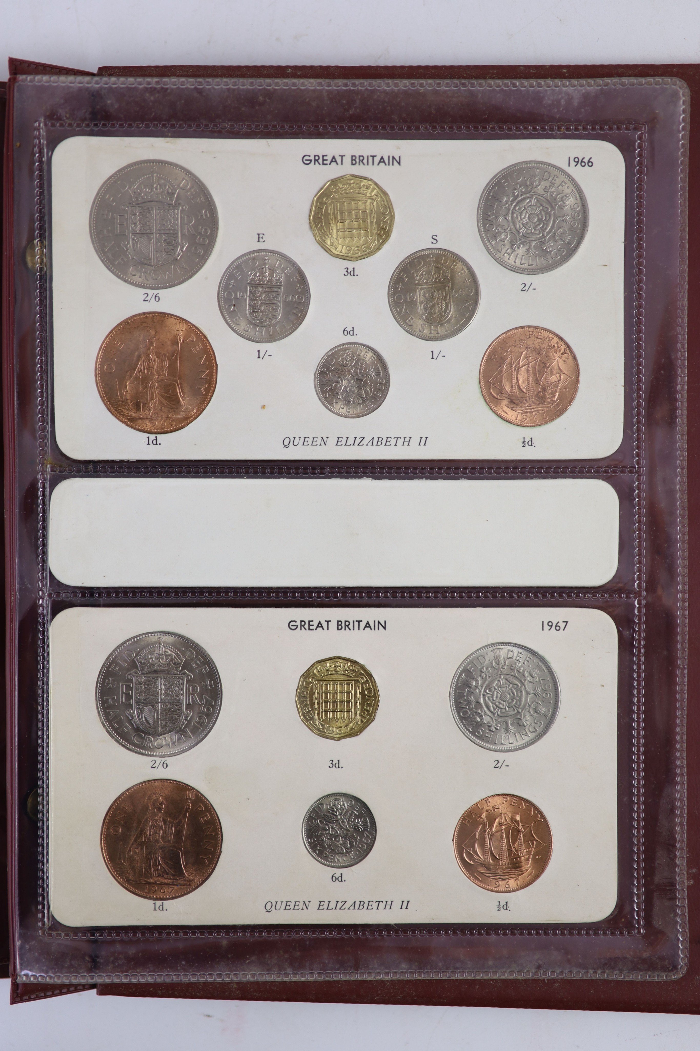 Queen Elizabeth II pre-decimal specimen coin sets for 1953 - 1967, first and second issues, all EF/ - Image 22 of 34