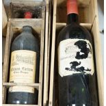 A magnum of 2001 Saint Emilion Grand Cru, Chateau Carteau and a double magnum of Premiere Cotes de