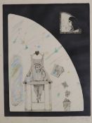 Peter Jacques, artist proof print, 'Letters', signed and dated '81, overall 49 x 37cm