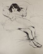 Jacques Villon (1875-1963), drypoint etching, Girl reclining on a sofa, signed, 46/50, 48 x 37cm