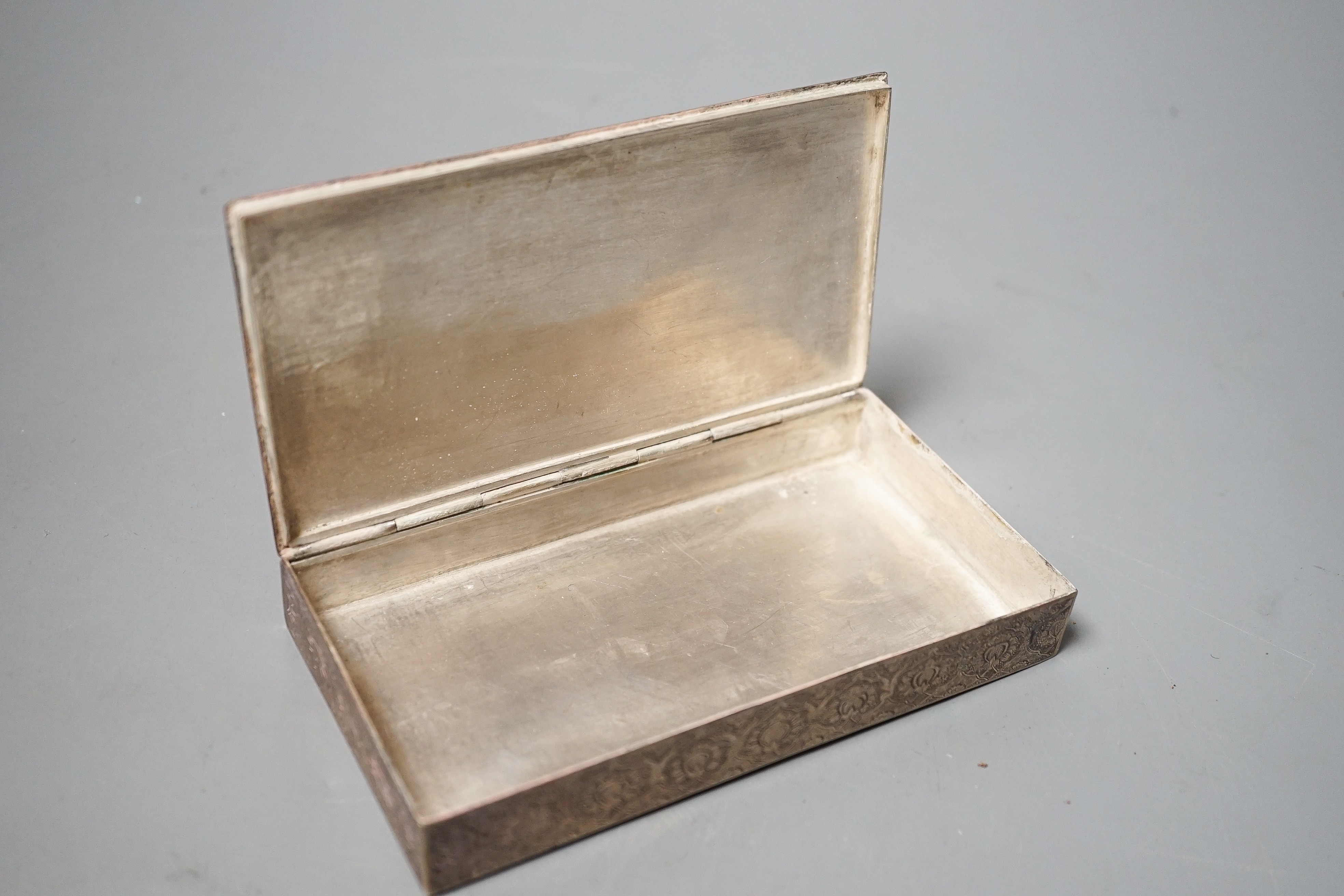 A Persian white metal box with inset miniature lid, 13.8cm. - Image 4 of 4
