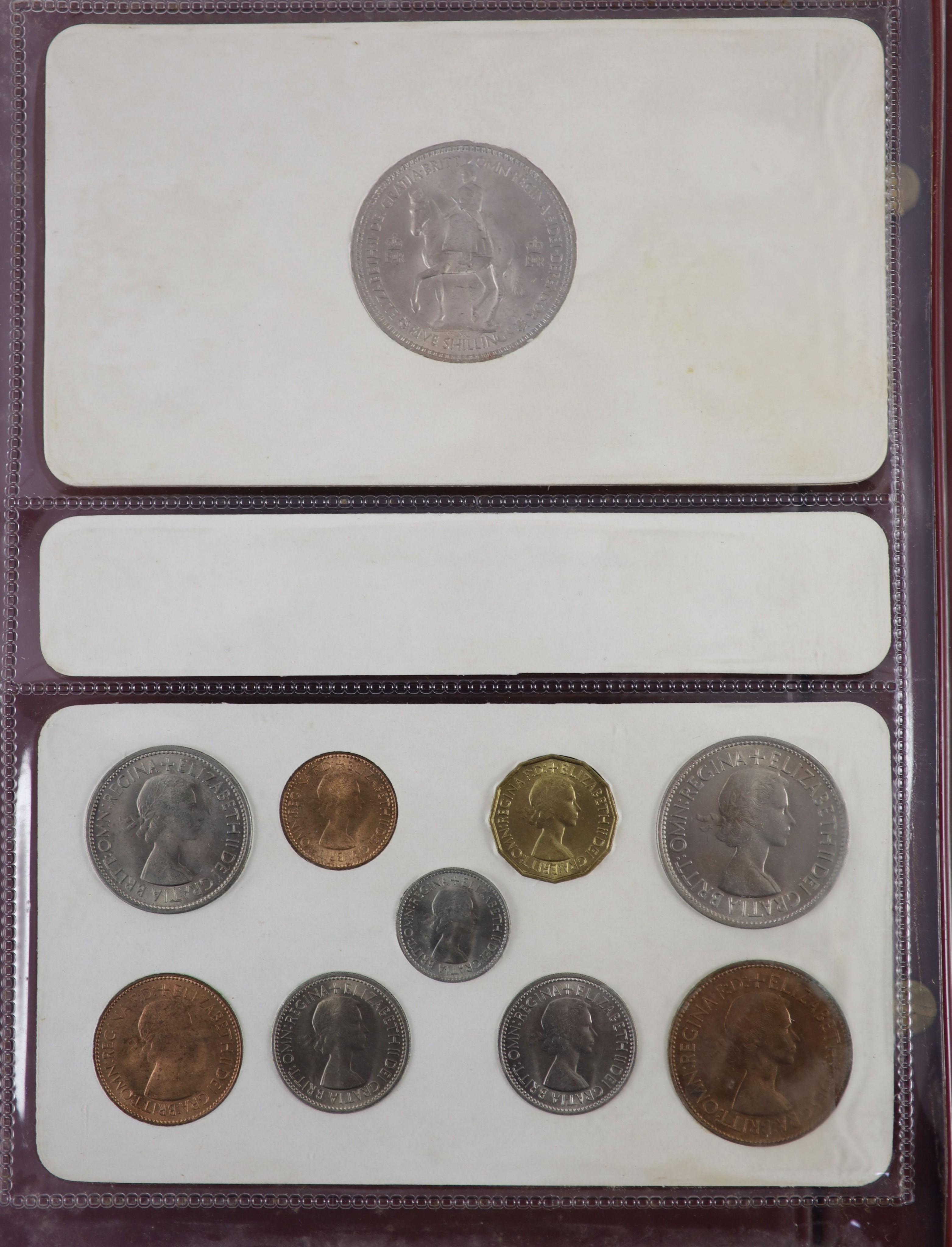 Queen Elizabeth II pre-decimal specimen coin sets for 1953 - 1967, first and second issues, all EF/ - Image 2 of 34