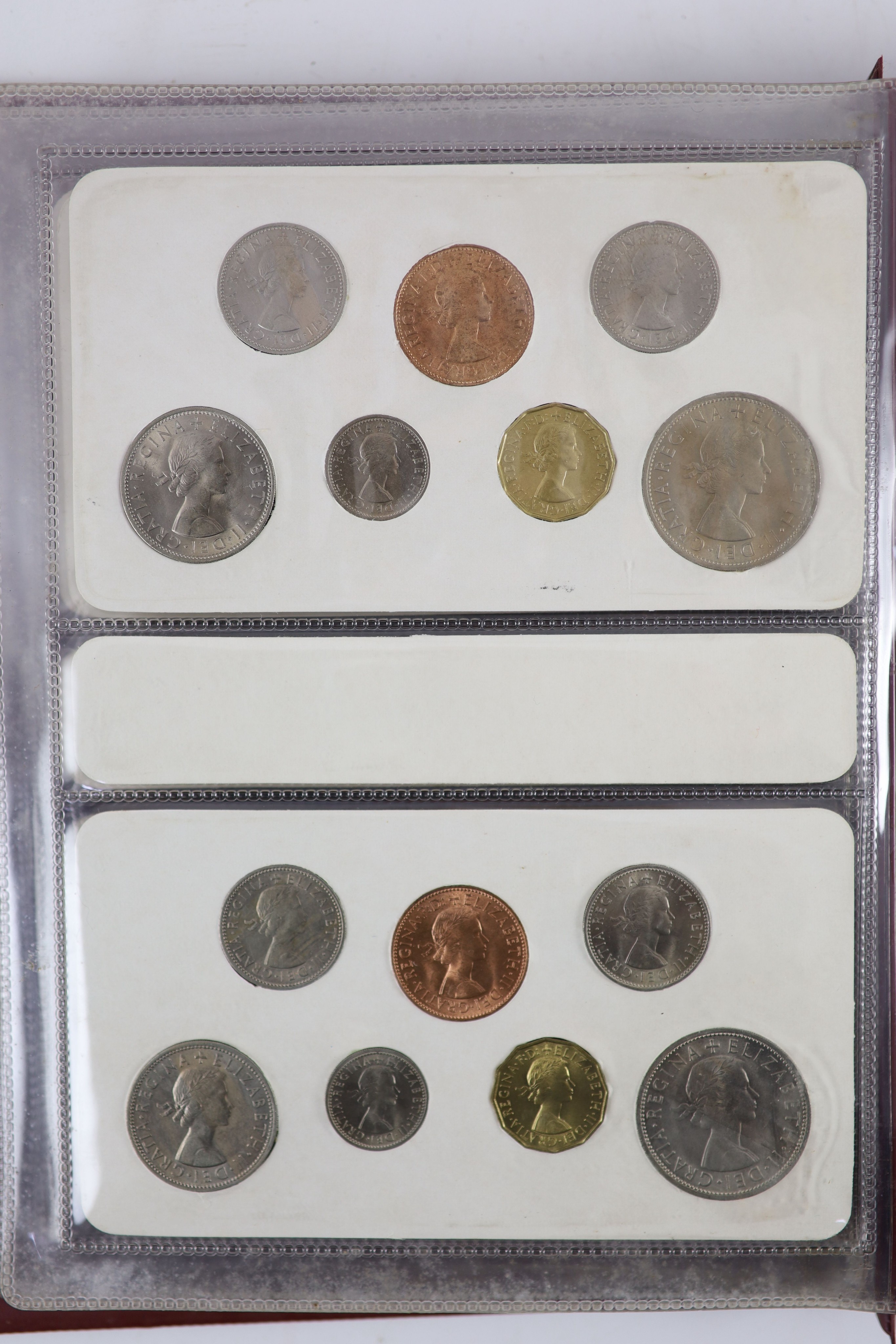 Queen Elizabeth II pre-decimal specimen coin sets for 1953 - 1967, first and second issues, all EF/ - Image 13 of 34