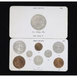 A George V specimen set of nine coins, 1931, fourth coinage,comprising Crown, (S4036), cleaned