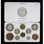 George VI specimen set of eleven coins, 1937, first coinage, comprising Crown, halfcrown, florin, ‘