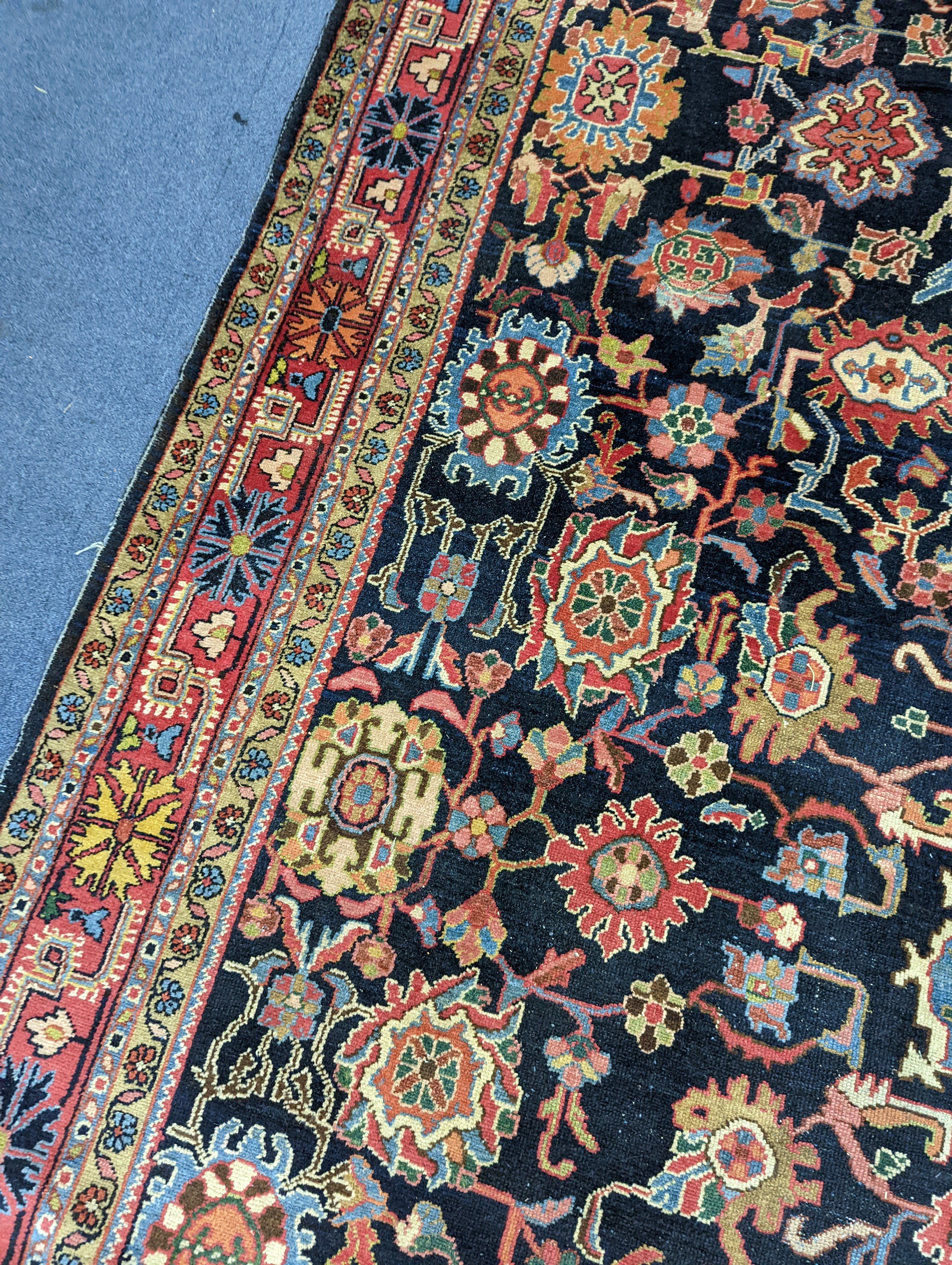 A Heriz / Moghal blue ground carpet, 340 x 206cm - Image 5 of 13