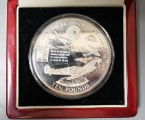 Two London mint Tristan da Cunha £10 proof silver coins, each 5oz, cased with certificates (2)