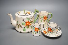 A T. F & S. Blossom pattern tea and coffee service