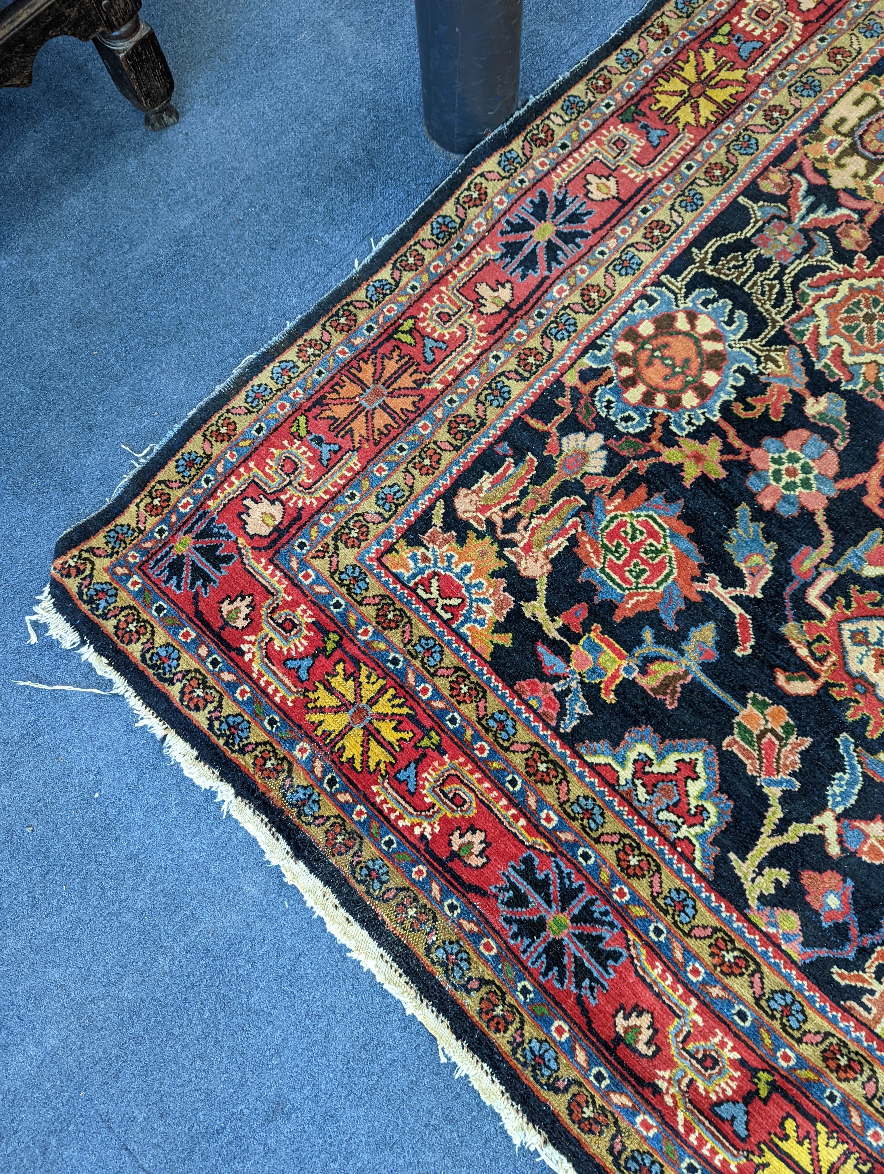 A Heriz / Moghal blue ground carpet, 340 x 206cm - Image 4 of 13