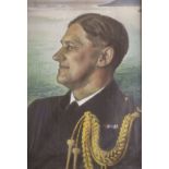 English School 1940, pastel, Portrait of a naval officer, indistinctly signed, 57 x 38cm