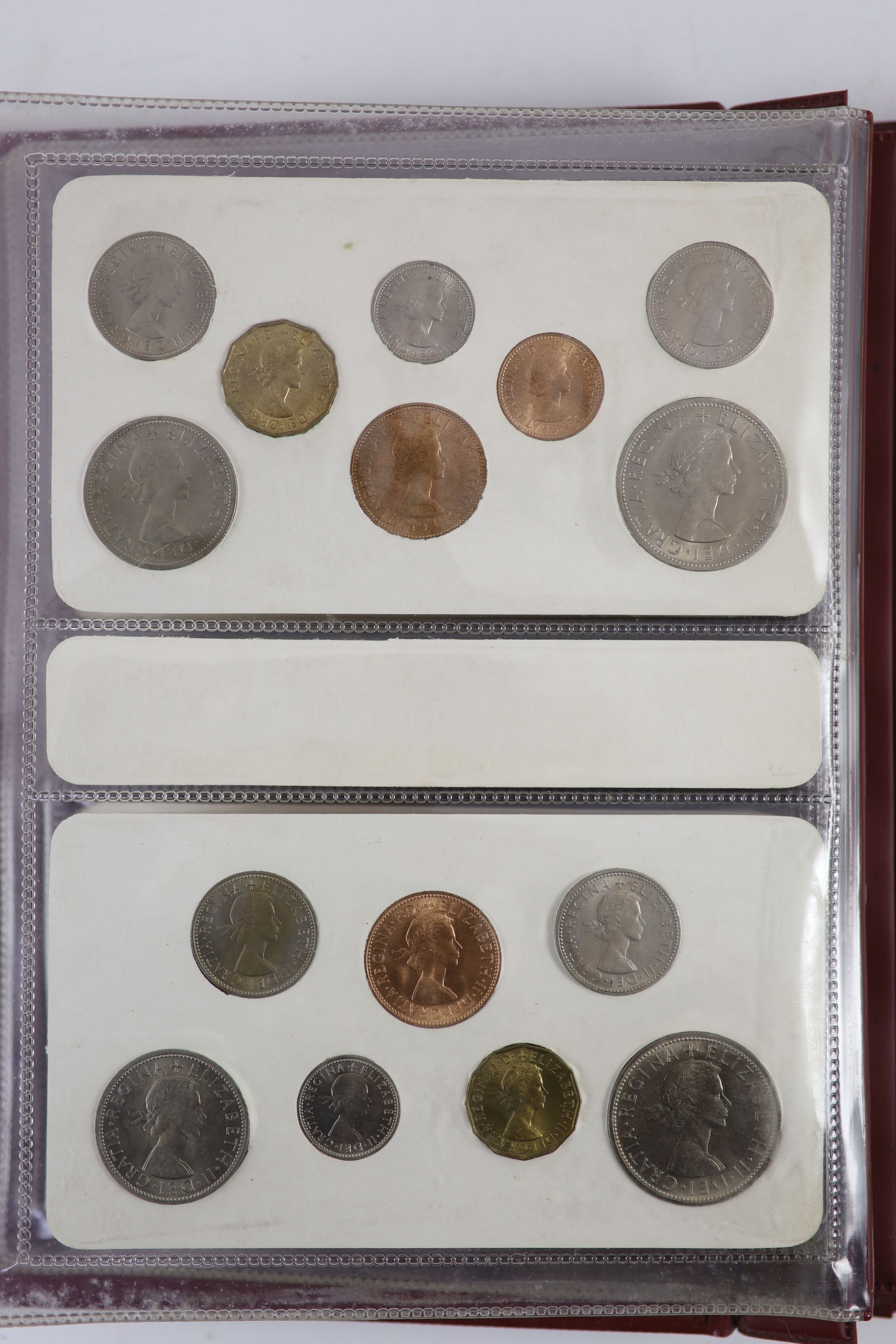 Queen Elizabeth II pre-decimal specimen coin sets for 1953 - 1967, first and second issues, all EF/ - Image 11 of 34