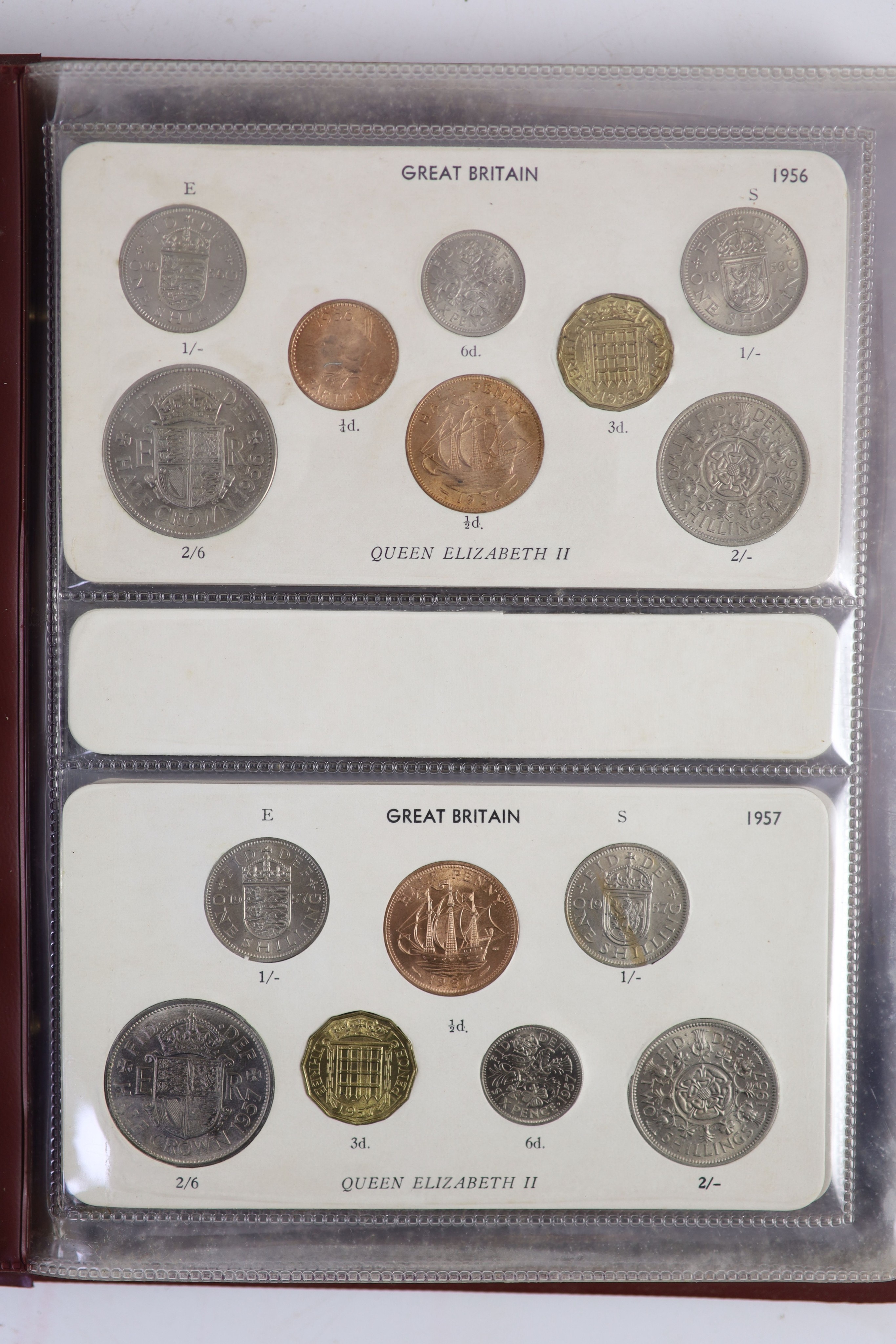 Queen Elizabeth II pre-decimal specimen coin sets for 1953 - 1967, first and second issues, all EF/ - Image 10 of 34
