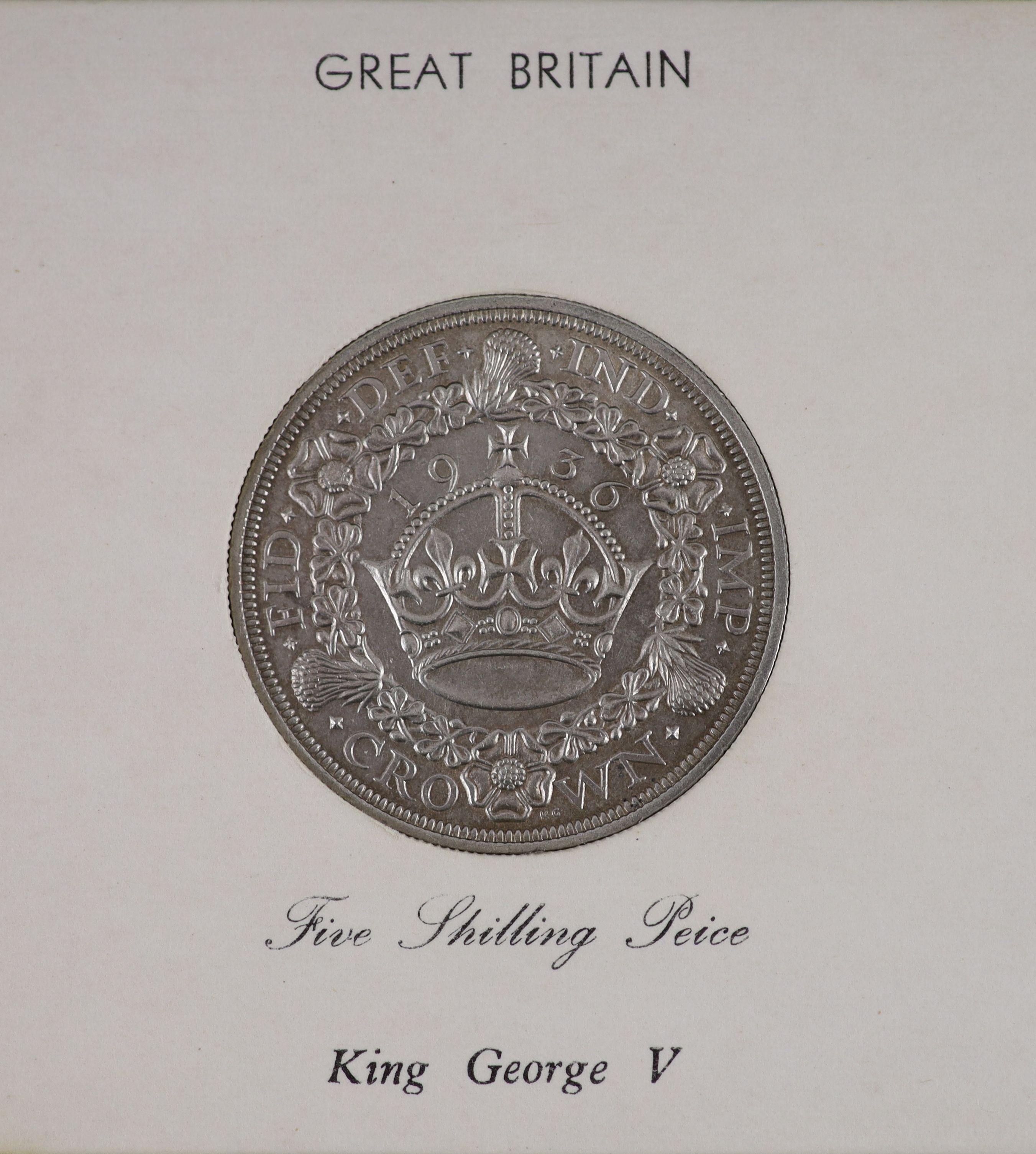 George V specimen set of nine coins, 1936, fourth coinage,comprising Crown (S4036), cleaned about - Image 2 of 6