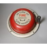 A cast aluminium fire alarm bell, 29.5cm