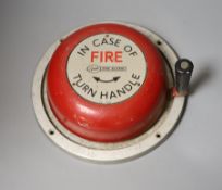 A cast aluminium fire alarm bell, 29.5cm