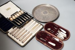 Silver cased sets etc.