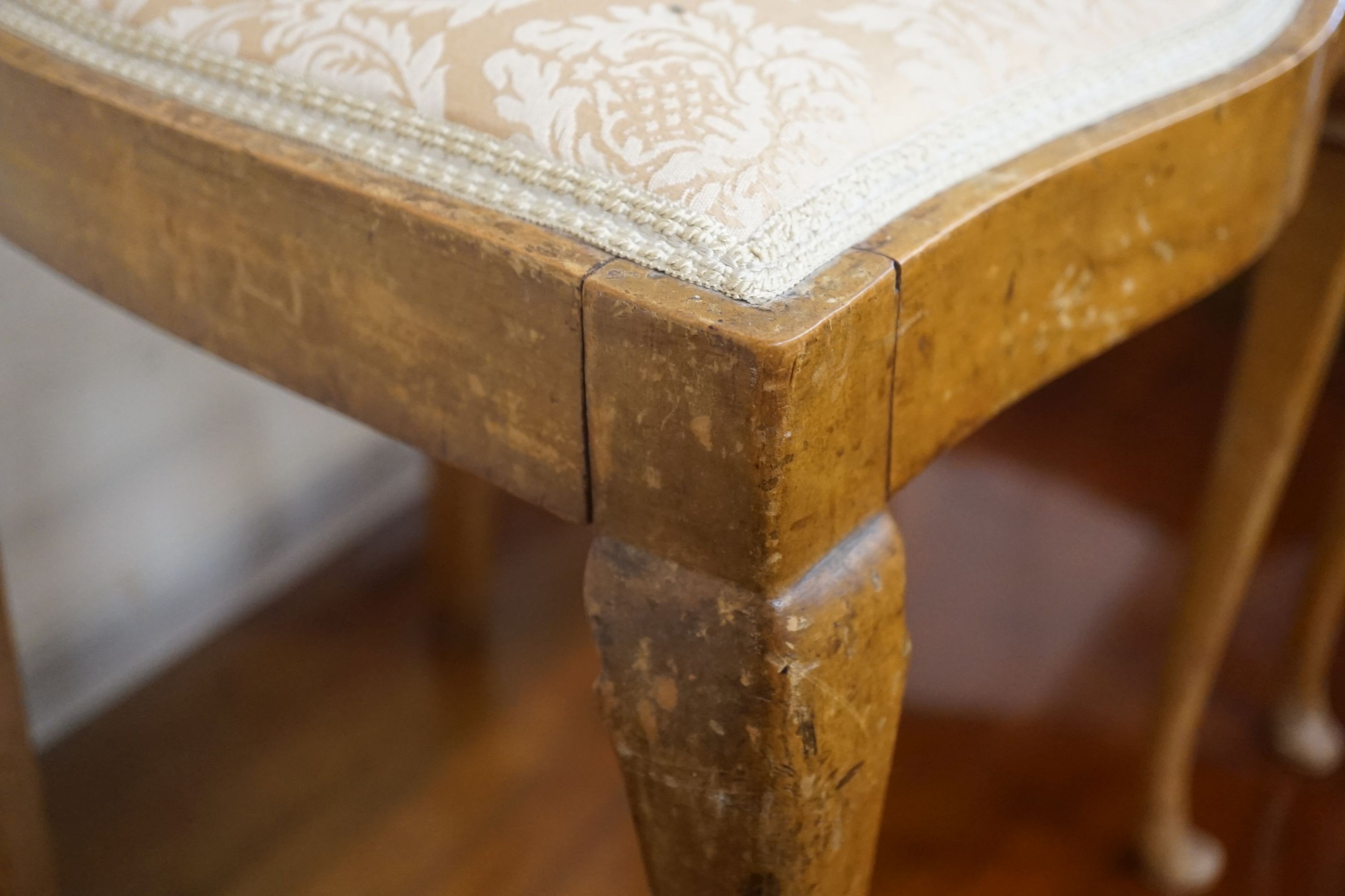 A pair of Art Nouveau inlaid mahogany chairs, one with arms - Image 2 of 4