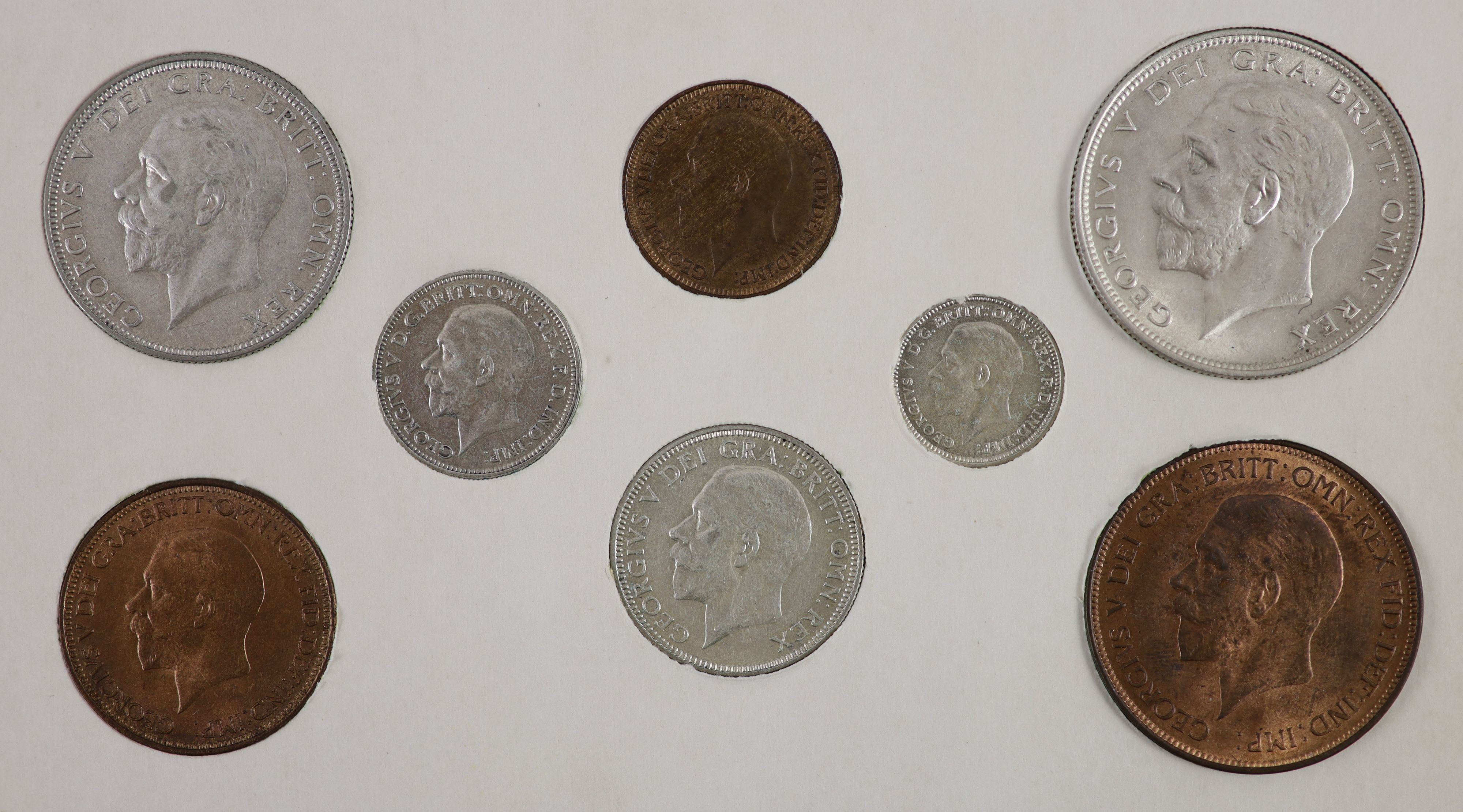 A George V specimen set of nine coins, 1931, fourth coinage,comprising Crown, (S4036), cleaned - Image 6 of 8