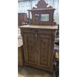 A 19th century Eastern European pine chiffonier, width 90cm depth 48cm height 176cm