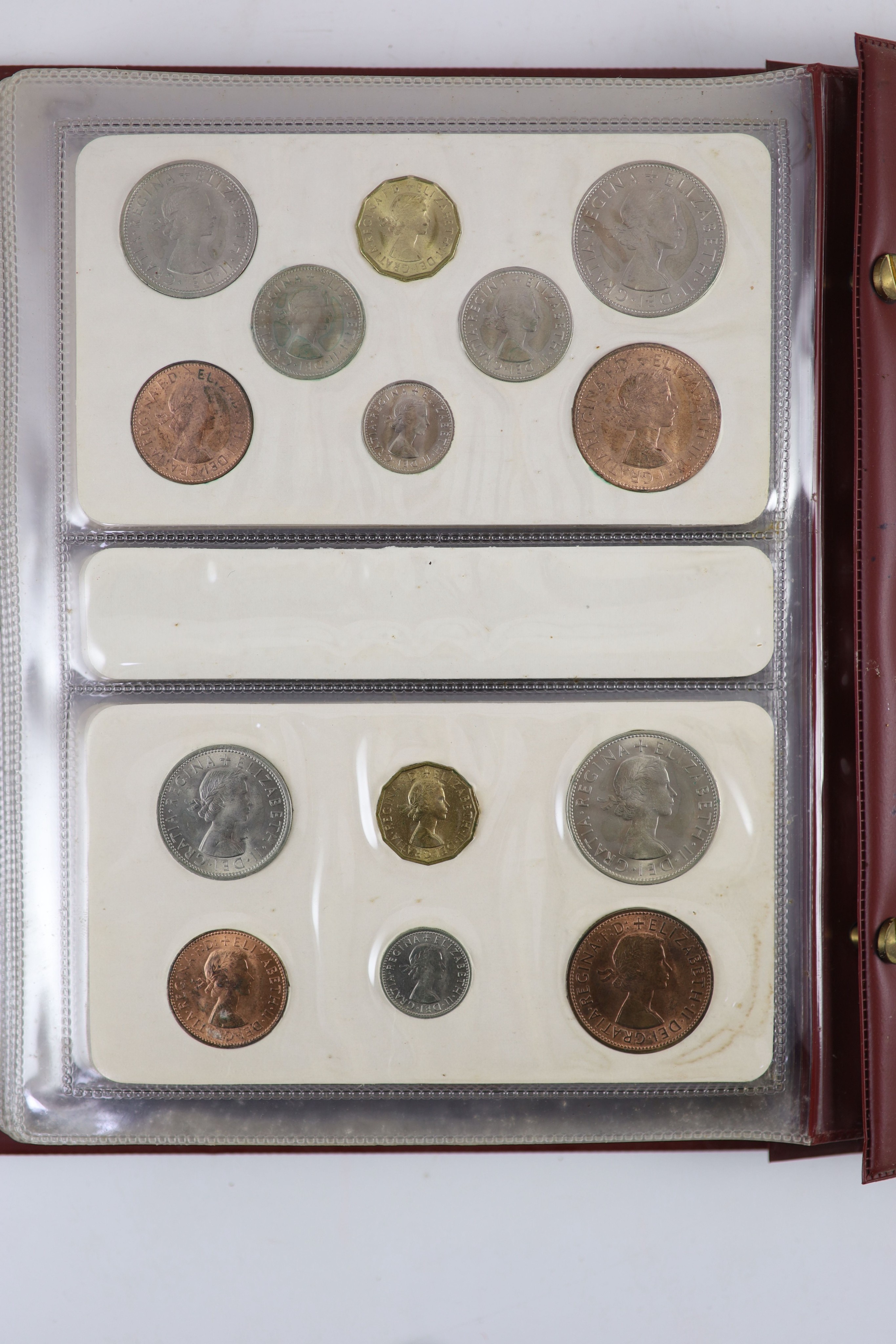 Queen Elizabeth II pre-decimal specimen coin sets for 1953 - 1967, first and second issues, all EF/ - Image 23 of 34