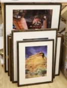 Seven assorted near contemporary colour photographs, largest 48 x 74cm