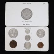 A George V specimen set of nine coins, 1933, fourth coinage, comprising Crown, (S4036), lightly