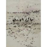 Angela Rossen (Australian), watercolour, Birds on the seashore, signed in pencil, 20 x