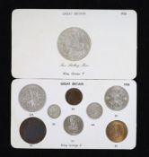 George V specimen set of nine coins, 1935, fourth coinage,comprising Crown (S4048), cleaned UNC,