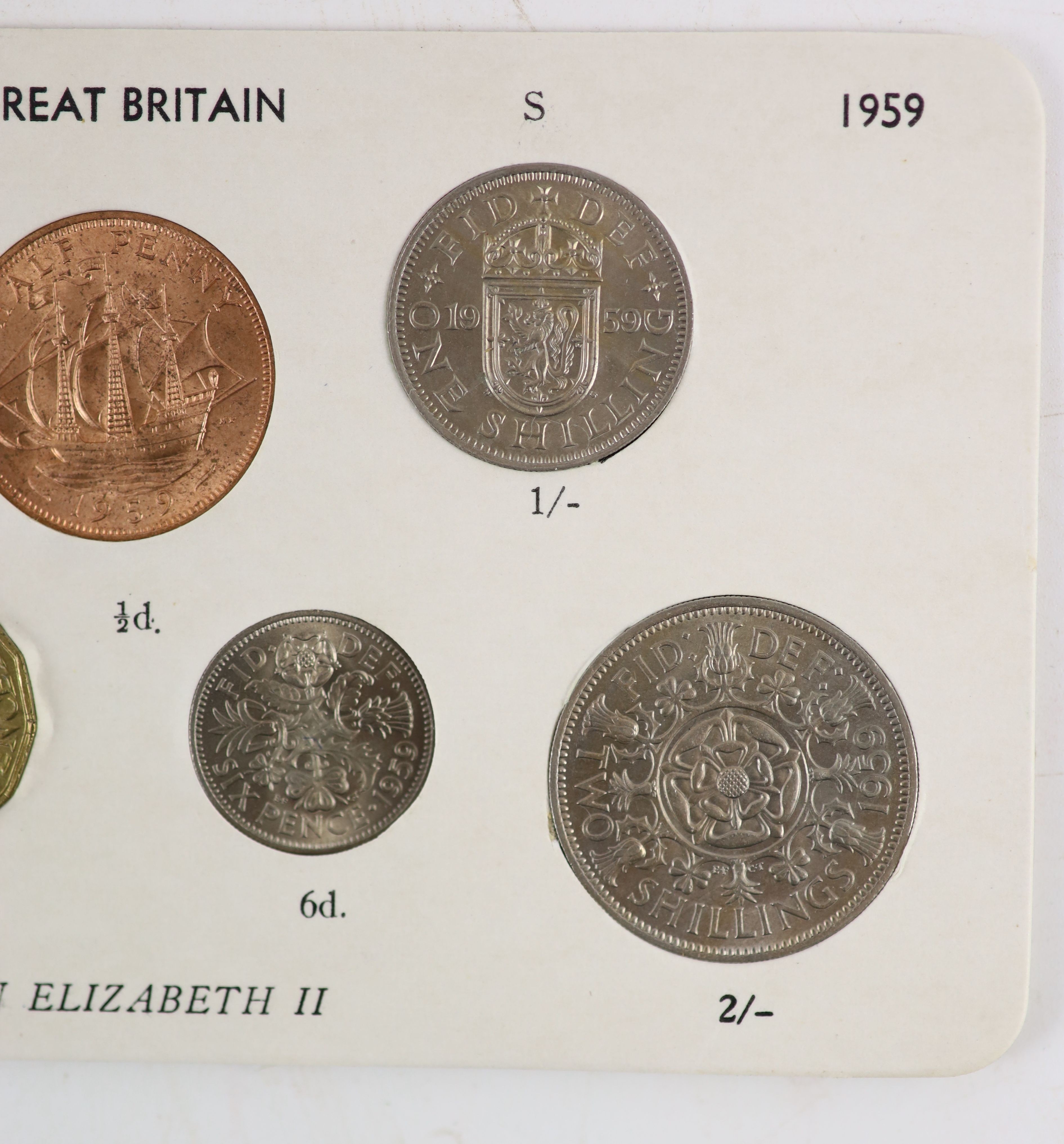Queen Elizabeth II pre-decimal specimen coin sets for 1953 - 1967, first and second issues, all EF/ - Image 5 of 34