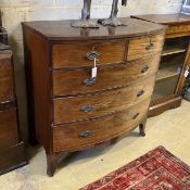 A Regency mahogany bow front chest of drawers, width 104cm, depth 54cm, height 106cm