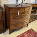 A Regency mahogany bow front chest of drawers, width 104cm, depth 54cm, height 106cm