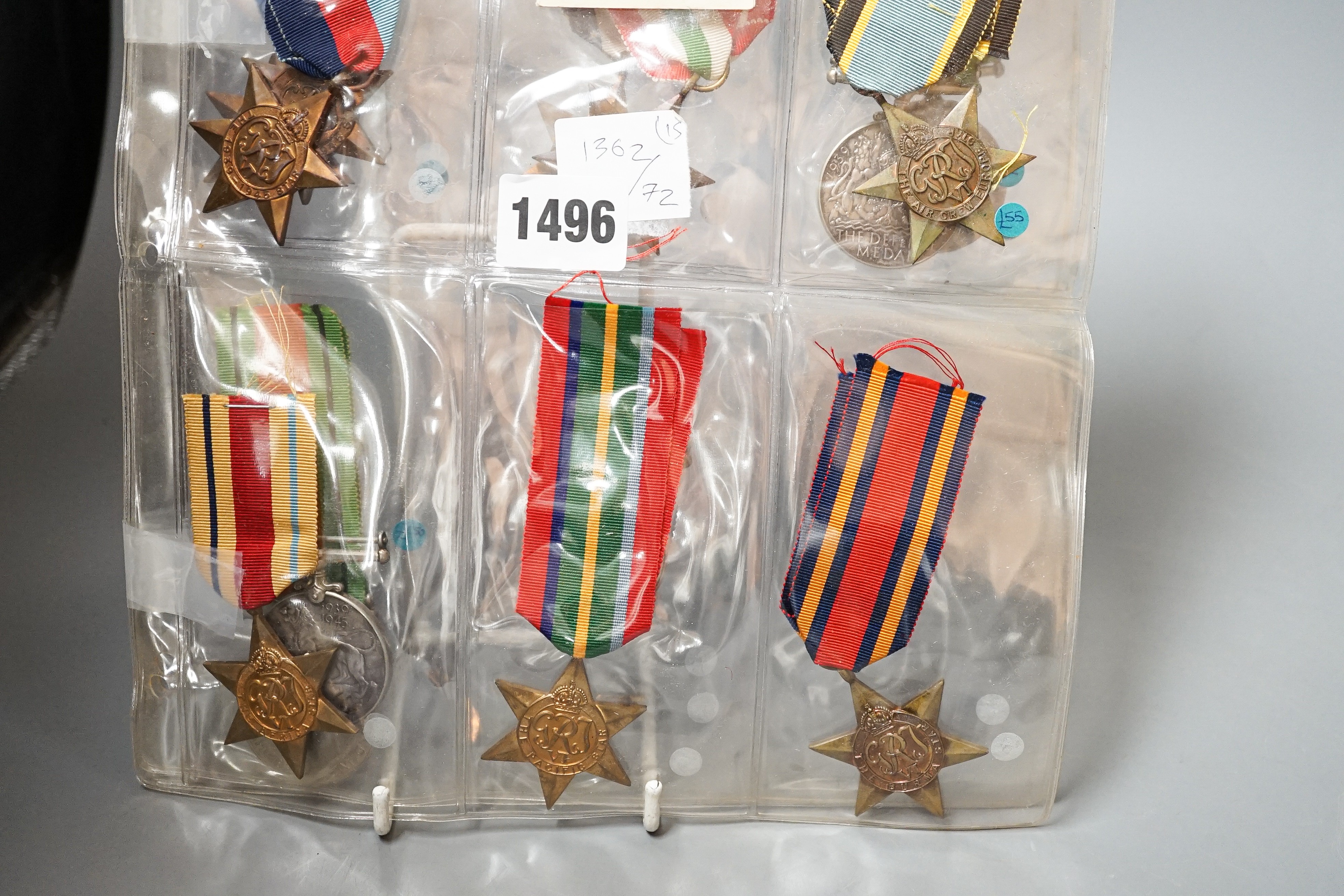 Fifteen unnamed WW2 medals to include Aircrew Europe star, 1939-1945 star (two), the Africa star, - Image 14 of 15