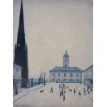 Lawerence Stephen Lowry, limited edition print, 'The Old Town Hall, Middlesbrough', 803/850, 39 x