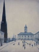 Lawerence Stephen Lowry, limited edition print, 'The Old Town Hall, Middlesbrough', 803/850, 39 x