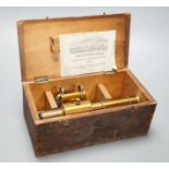 A cased John Browning lacquered brass Sorby-Browning Microspectroscope,