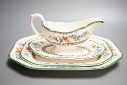 A Copeland earthenware dinner, tea and coffee service, Chinese rose pattern