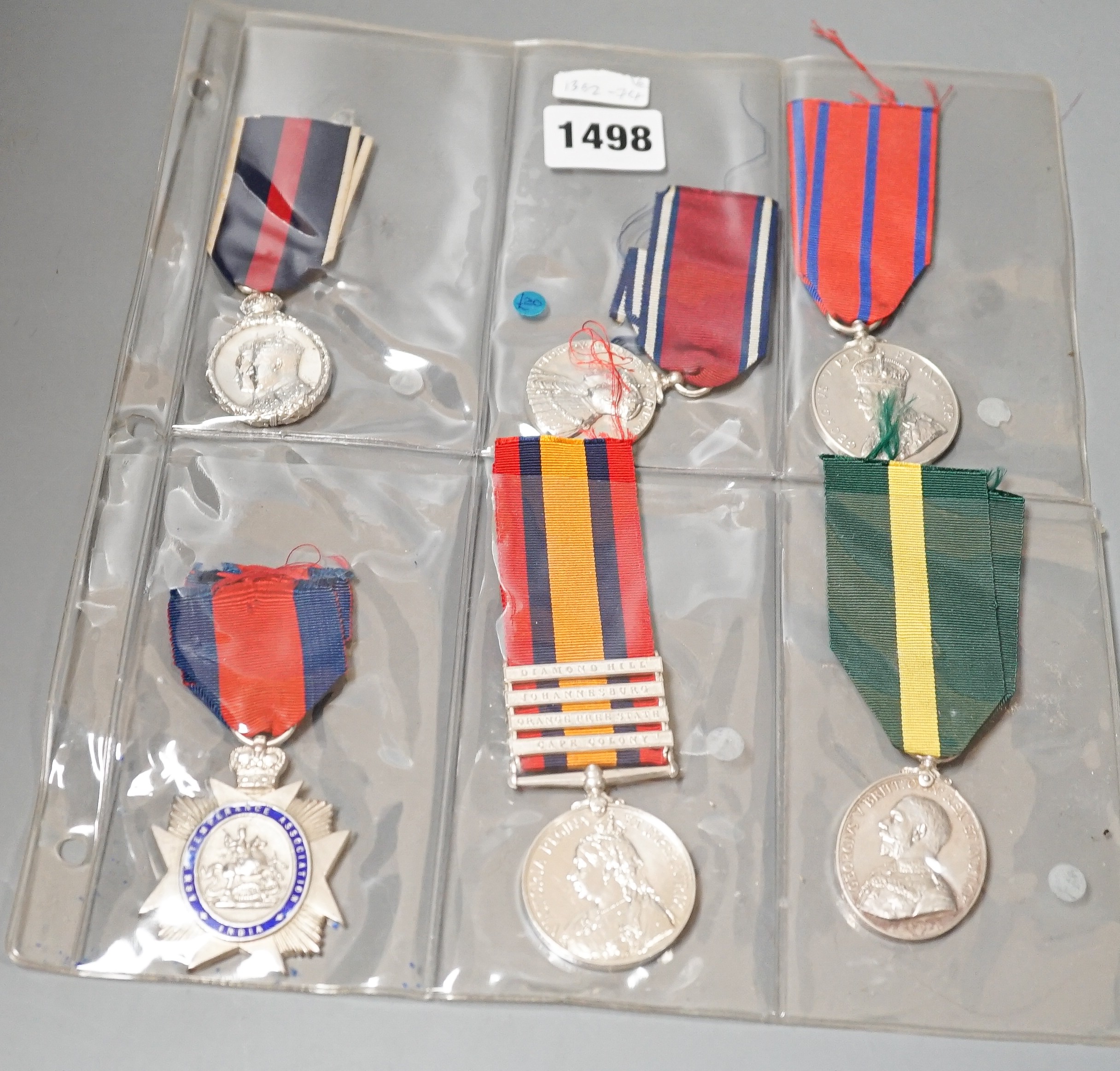 Six military associated medals to include - QSA with four clasps to 184 PTE. T. GRIFFITHS C.I.V., - Image 3 of 13