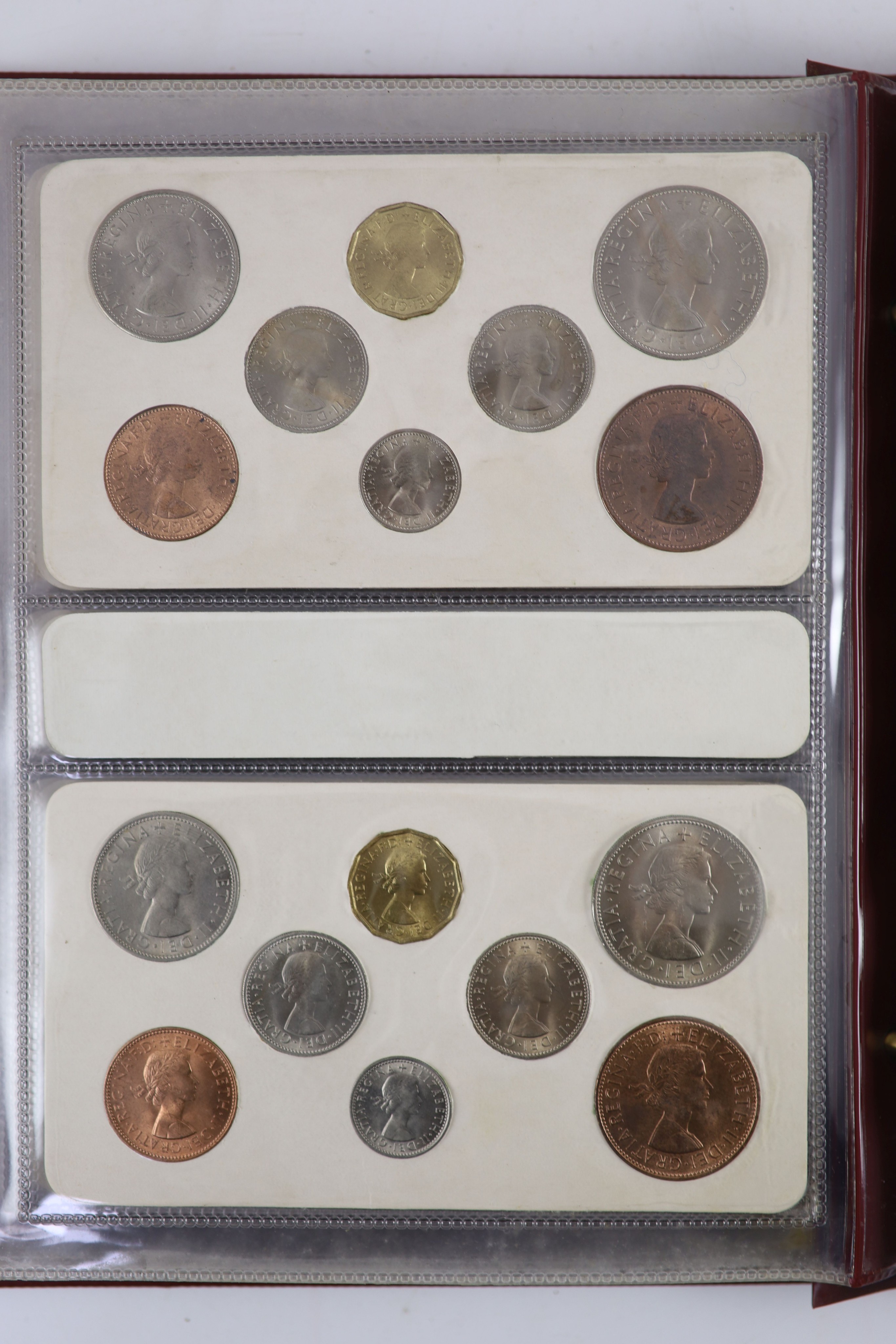 Queen Elizabeth II pre-decimal specimen coin sets for 1953 - 1967, first and second issues, all EF/ - Image 19 of 34