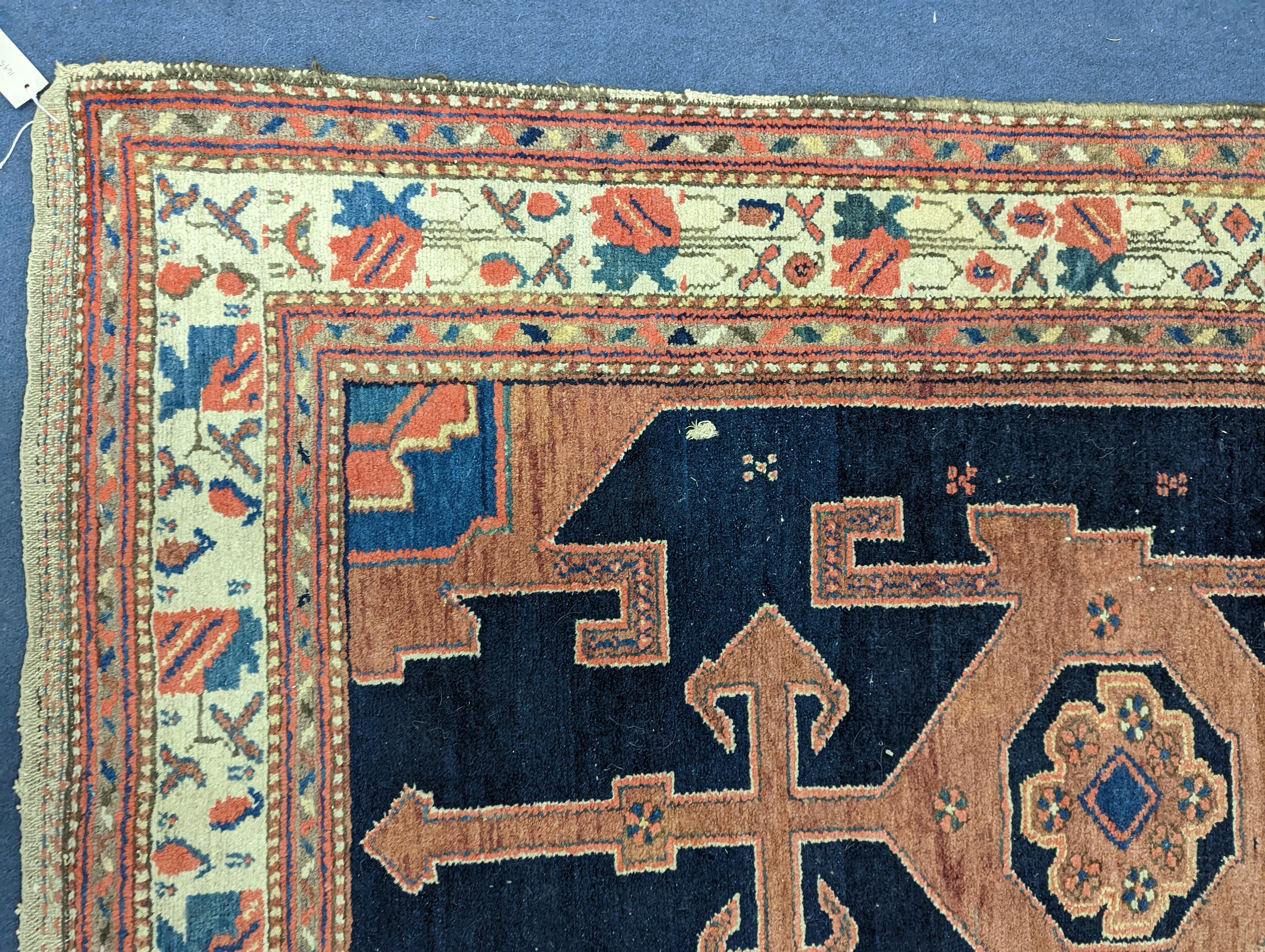 A Hamadan blue ground rug, 197 x 132cm - Image 2 of 10