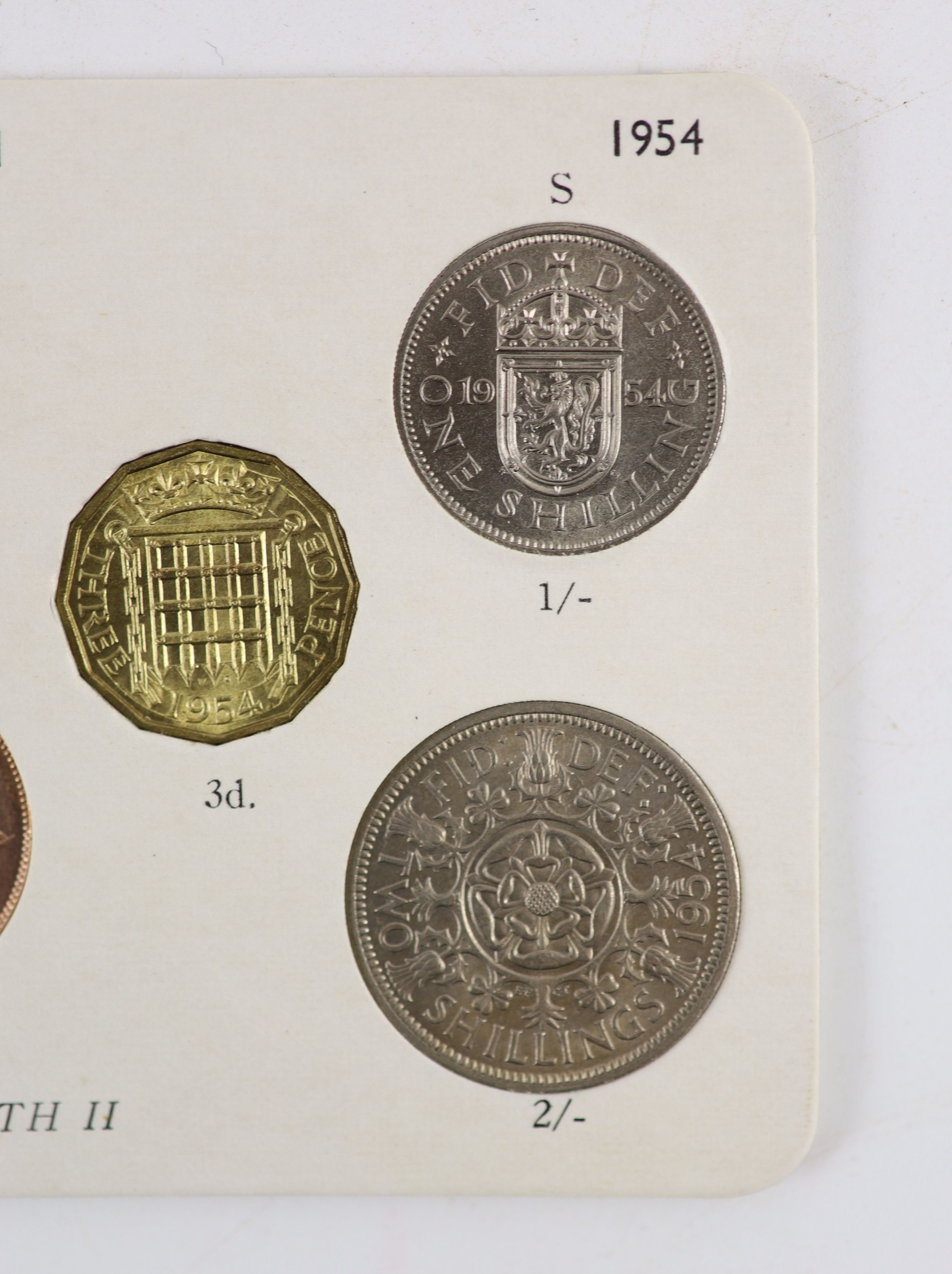 Queen Elizabeth II pre-decimal specimen coin sets for 1953 - 1967, first and second issues, all EF/ - Image 25 of 34