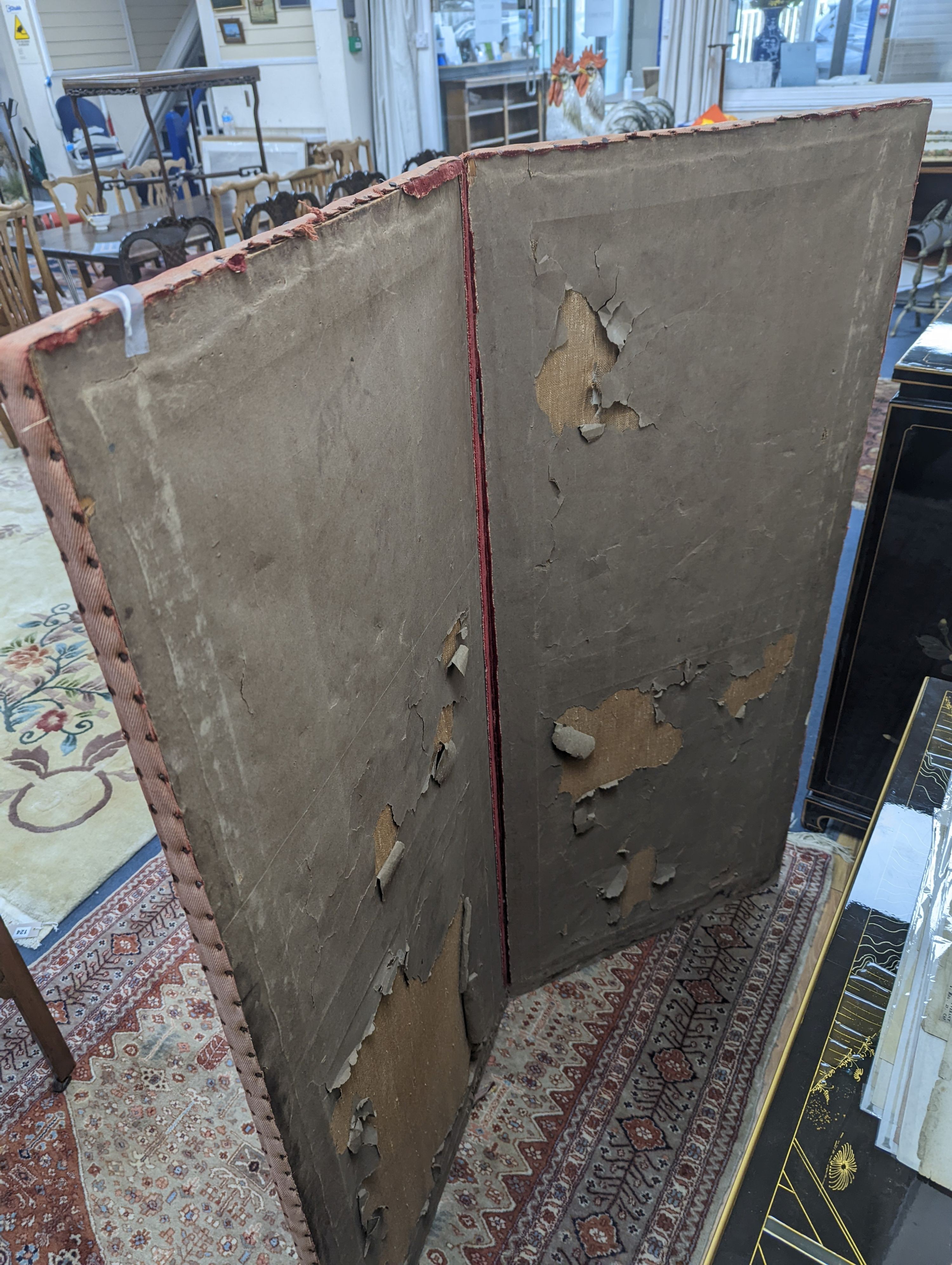 A Victorian style scrap screen. W-124cm, H-138cm. - Image 4 of 4