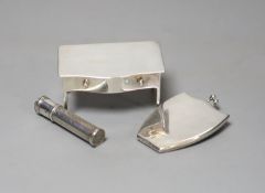 An Edwardian silver box modelled as a miniature table, Birmingham, A & J Zimmerman, Birmingham,